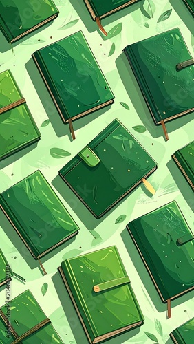 Aerial view of green agricultural fields with geometric patterns.