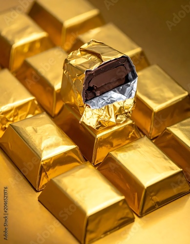 Golden gift box with diamond ring inside.