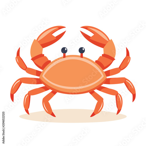Flat design illustration of an orange crab