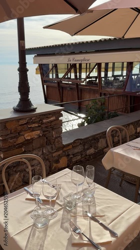 Lunch views over the water in Camogli Italy at La Camogliese restaurant