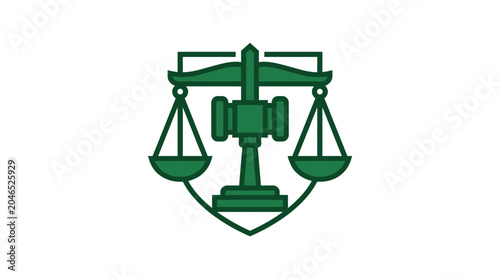 Foto Justice Scales and Gavel Symbol - Legal Law Concept Icon