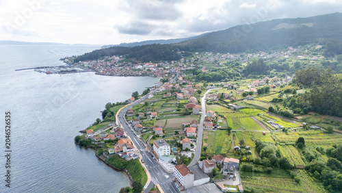 Fotografi Poio galicia spain coastal town panorama with ria