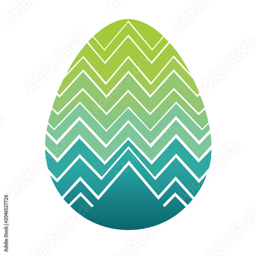 Easter egg with chevron pattern and gradient