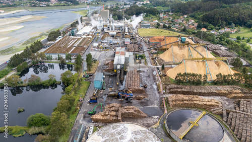Ence pulp mill biofactory panoramic aerial view