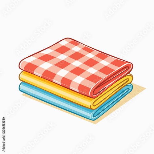 Stack of Folded Fabric Napkins or Cloths