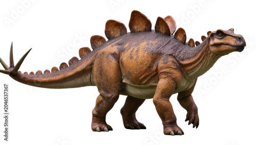 Vászonkép Isolated realistic Stegosaurus dinosaur model with textured skin and characteris