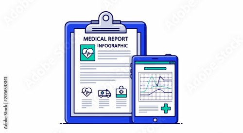 Medical Report Infographic ON Devices.
