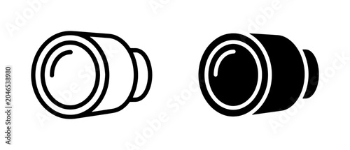 Bild auf Leinwand Camera Lens Icons, Optical Zoom Lens Vector Graphics, Photography Equipment Symb