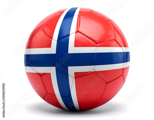 Colorful striped beach ball floating in air.