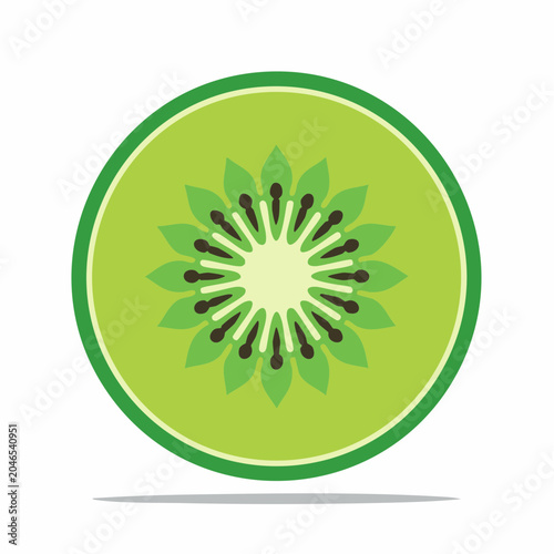 Stylized Kiwi Slice Icon