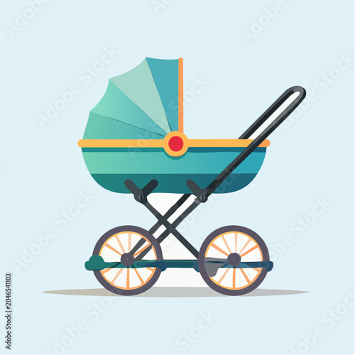 Vintage Baby Stroller Illustration