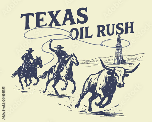 Canvas-taulu Texas oil rush legacy