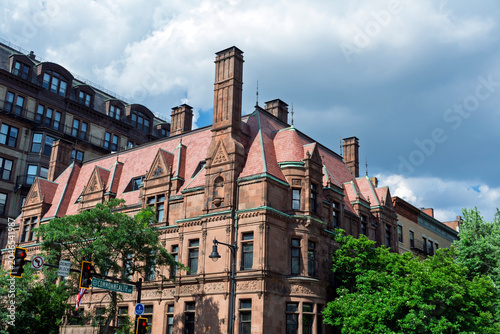 Canvastavla Historic Ames Mansion on Commonwealth Avenue showcasing ornate brownstone archit