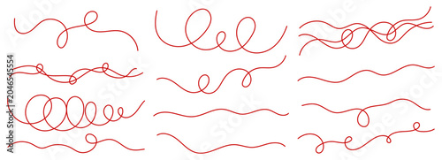 Tableau sur toile Curve long squiggle for wavy pattern set and line squiggly cable