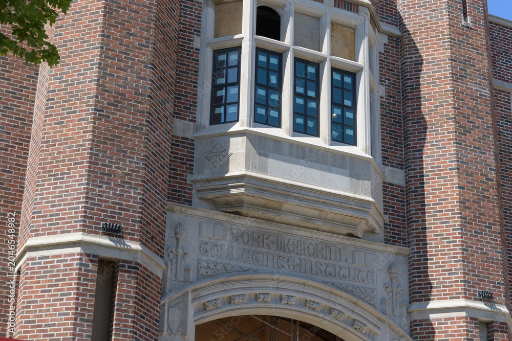Naklejka premium reconstruction of York Memorial Collegiate Institute, a TDSB senior high school, located at 1700 Keele St, Toronto