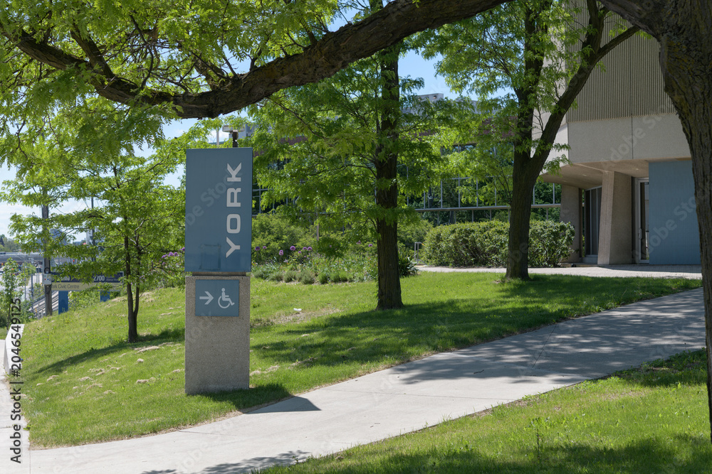 Naklejka premium sign outside York Civic Centre, a municipal gov office complex, located at 2700 Eglinton Av W, Toronto