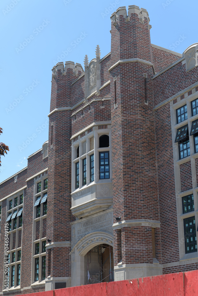 Naklejka premium reconstruction of York Memorial Collegiate Institute, a TDSB senior high school, located at 1700 Keele St, Toronto