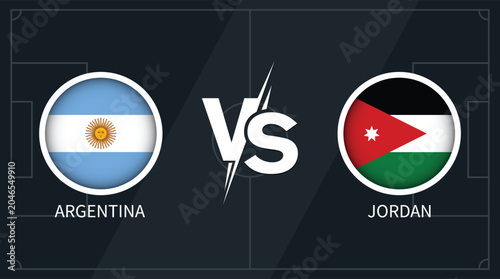 Argentina vs Jordan Football Match Flags