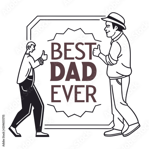 Best Dad Ever Typography Vector Bundle Set, Father's Day T-Shirt Design Collection with Car, Burger, Hat and Thumbs Up Elements
