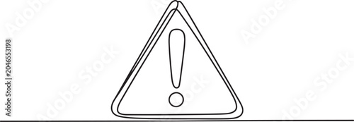 Dangerous sign continuous one line drawing.one line vector illustration