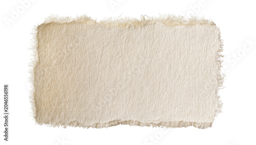 Tableau sur toile Rough torn beige paper strip with frayed edges, isolated on transparent backgrou