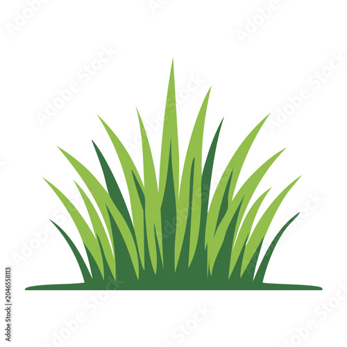 Green grass icon, flat design