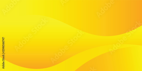 Foto Abstract yellow and orange background featuring smooth fluid wave layers, dynamic curved gradients, and ample text copy space