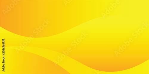 Obraz na plátne Abstract yellow and orange background featuring smooth fluid wave layers, dynamic curved gradients, and ample text copy space