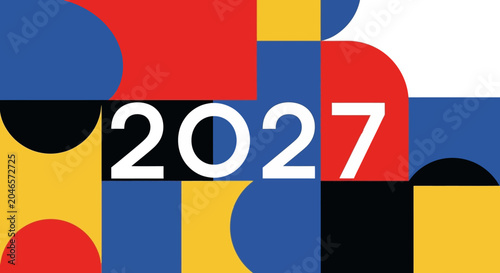 Colorful 2027 Year Number.