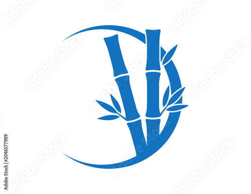 Blue Crescent with Bamboo