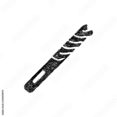 Fotografía Black and white sketch drill bit icon design