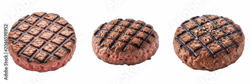 Isolated Grilled Beef Burger Patty 3D Illustration Transparent Background Barbecue Meat Protein Culinary Food Ingredient Graphic High Resolution Commercial Microstock Asset
