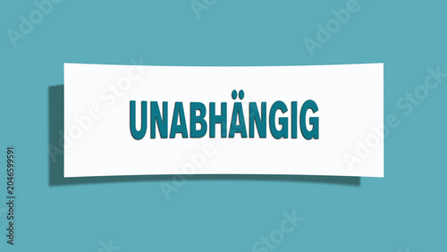 Bild auf Leinwand Unabhaengig (Independent) - A card isolated on light green background