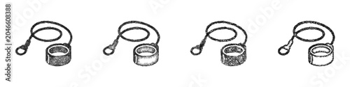 Quadro em tela Sketch surf leash icon design set