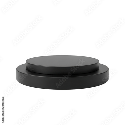 Black elegant podium on transparent background 