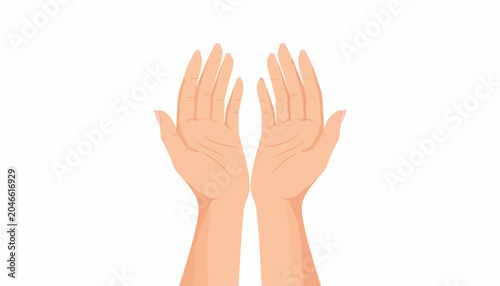 Картината върху платно Hands up, palms facing forward, gesture of surrender or refusal