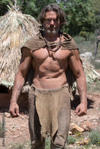 Primitive buckskin warrior
