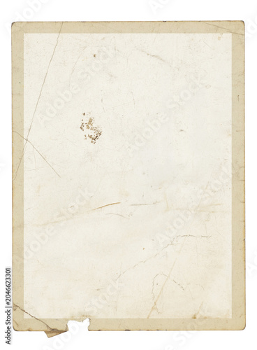 Foto Vintage photo paper frame overlay with semi-transparent scratched center, PNG cutout