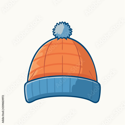 Cartoon Winter Hat with Pom Pom