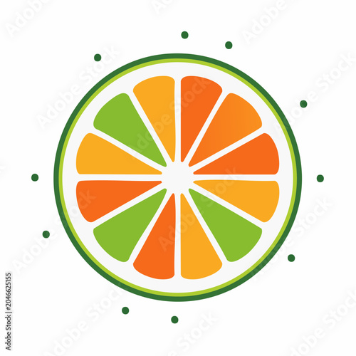 Stylized Citrus Fruit Slice Icon
