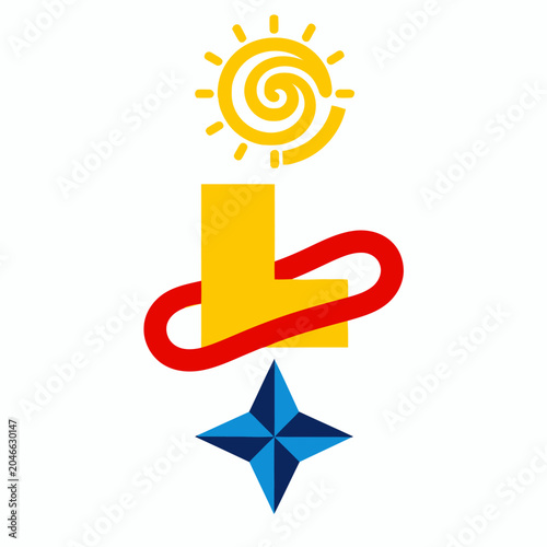 Vibrant abstract symbol design.