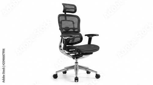 Modern ergonomic office chair isolated on white background, furniture product photography, no logo, ultra detailed
