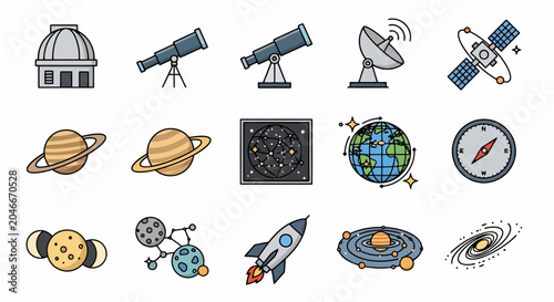 Collection of Space and Astronomy Related Icons.