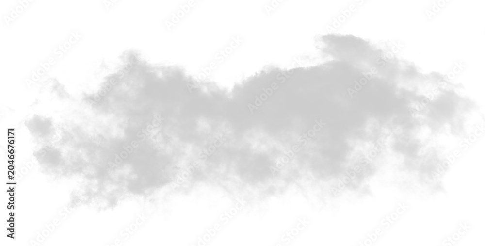 Fototapeta premium Broken Cloud Patch, Soft Gray Midlevel Clouds Isolated on Transparent Background (PNG Overlay)