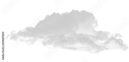Tableau sur toile Low Altostratus Cloud Shelf, Soft Gray Cloud Bank Isolated on Transparent Backgr