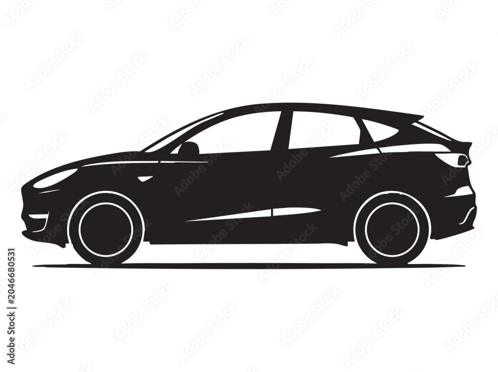 Obraz premium car silhouette vector illustration on white background 