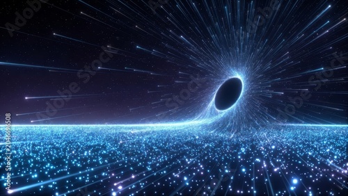 Abstract space visualization with a central black hole
