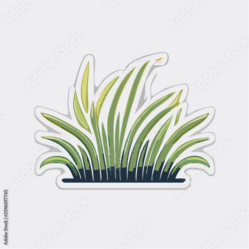 Stylized Illustration of Green Grass Blades