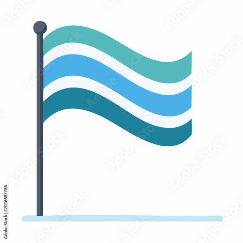Waving Flag with Horizontal Stripes