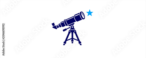 Obraz na płótnie Astronomy observation outline icons set